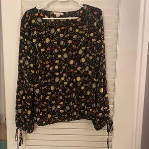 Floral Print Women's Top - Black